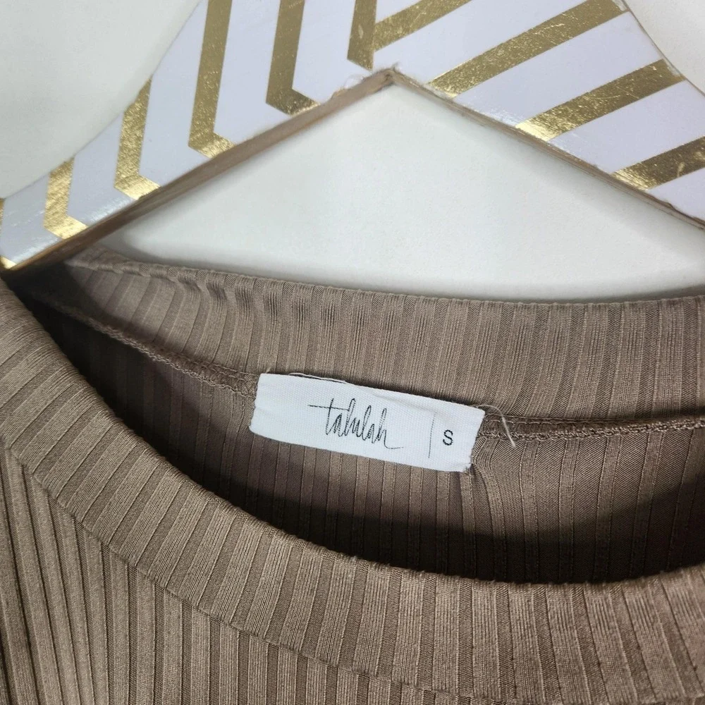 TALULAH Val Lounge Set Womens Small Ribbed Top Wide Leg Pant Knit Oversized - Picture 12 of 16